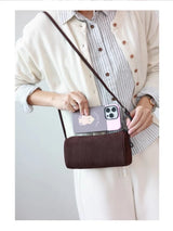 Full Grain Leather Soft Balck Small Size Crossbody Bags For Women Luxury Adjustable Shoulder Strap Underarm Bag Portable Handbag