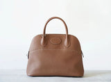 Premium Semi-handmade First-layer Cowhide Bowling Bag Portable Shoulder Large Shell Bag Commuting Temperament Versatile