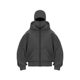 Men’s Fleece Zip-Up Hoodie with Double-Layer Hood