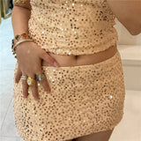 Sparkly Sequin Y2K Mini Skirt