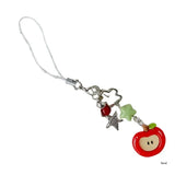 Elegant Phone Charm Lanyard Colorful Fruit Beaded Keychain Stylish Keyring Fashionable Bag Purse Pendant for Women Girls