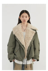 CHIC VEN Fashion Women Coats Loose Casual New Retro Motorcycle Cotton Jacket Thick Warm Female Overcoat Autumn Winter 2025