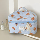 Quilted Bear Floral Cosmetic Bag for Women & Girls
