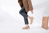 AIYUQI Women's Suede Square-Heel Loafers | British Style