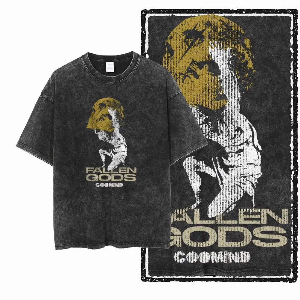 G24 Exclusive Big Size Cool Cotton Men's COOLMIND Printed Graphic T-shirt | Acid Washed Streetwear O-neck Men's Tee Tshirt