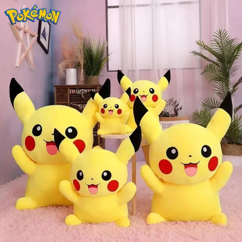 25/45/55/65CM Pokemon Pikachu Plush Doll Japanese Cartoon Animal Stuffed Toy Kawaii Pikachu Ornaments Sofa Cushion Plushies Gift