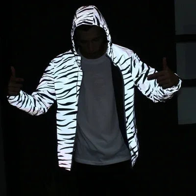 Men's Reflective Night-Shine Hooded Windbreaker