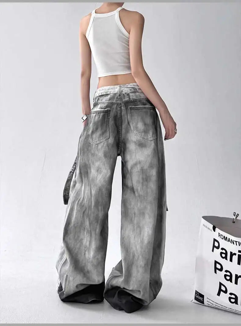 Women's Wide-Leg Distressed Jeans | High Street Style