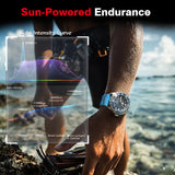2025 New  NORTH EDGE TRITON Solar Powered Dive Watch Men Luxury Quartz Watches For Men 316L Stainless Steel Case Waterproof 300M