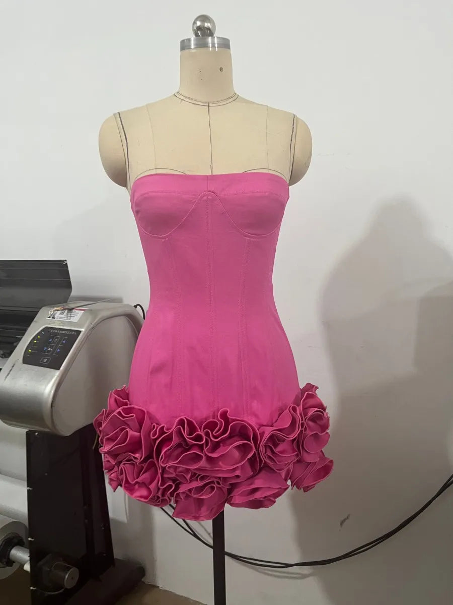 Structured Floral Mini Party Dress
