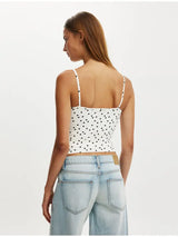 Sexy Spicy Spicy Girl Polka Dot Bikini Suit Slim Suspender Tank Top Tight-fitting Underpants Lady Popular Seaside Vacation Set