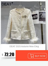 DEAT 2025 Autumn New Fashion Metal Buckle Design Shoulder Strap Denim Short Jacket For Women High Street Coat Female 11A06995