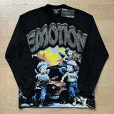 Mixed Emotion Oversized Cotton Long Sleeve T-Shirt