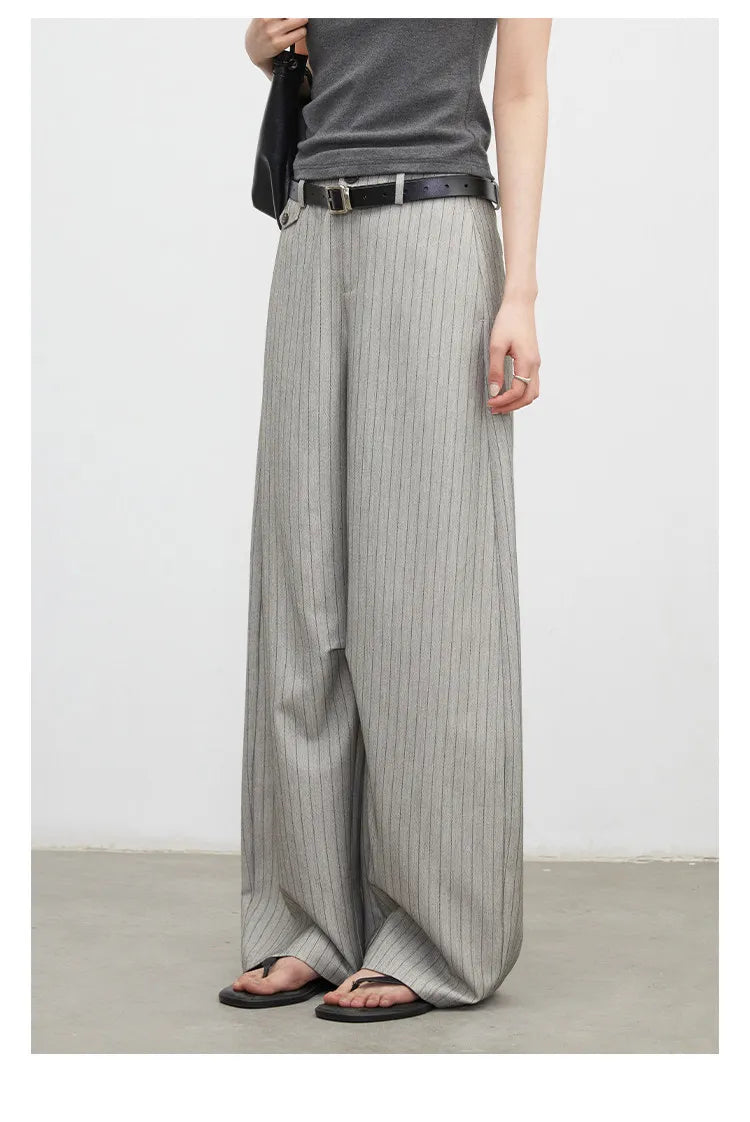 Women's Herringbone Wide-Leg Office Trousers