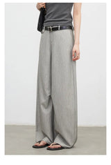 Women's Herringbone Wide-Leg Office Trousers
