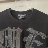 MIXED EMOTION Oversized Cotton Rhinestone T-Shirt