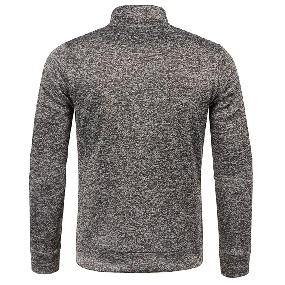 Men's Sweatshirts Half Zipper Pullover Male Long Sleeve Flleece Sweater Standcollar Snowflakes Hoodies Men Clothes