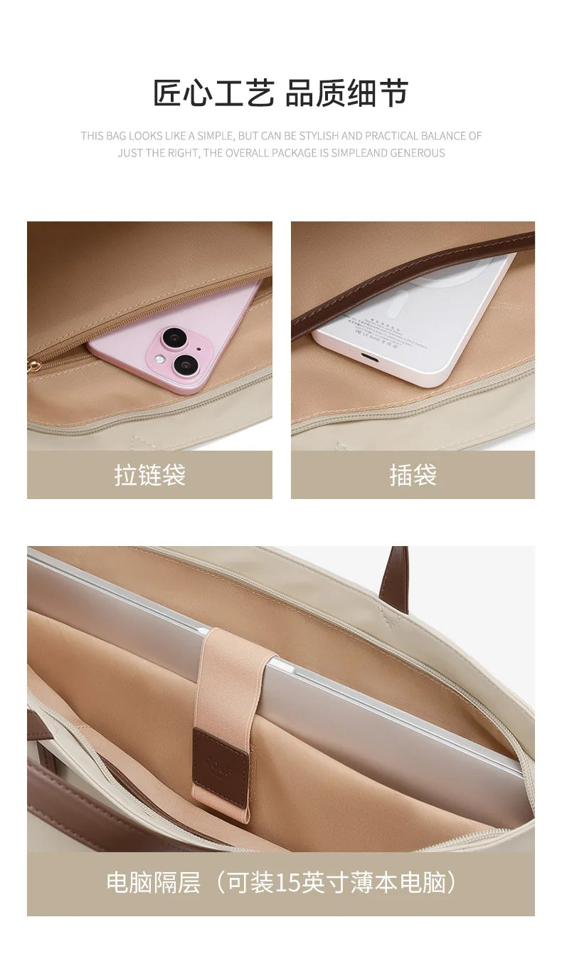 GOLF Women Business Handbag Briefcase Laptop Bag 15 Inch Waterproof Work Office Bag for Ladies Commuter Shoulder Bags Computer