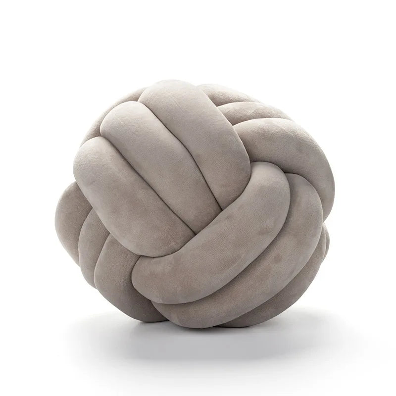 Handmade Knot Ball Throw Pillow – Soft Velvet Cushion