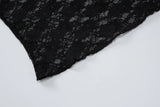 Elegant Sheer Lace Long Sleeve Crop Top