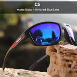 KDEAM All Black Fishing Sunglasses Polarized Performance Sports Sun Glasses For Men TR90 With Skull Case Category 3