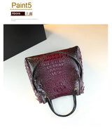 Genuine Leather Women Handbags New Tote Bag Fashion Crocodile Print Bucket Bag Retro Shoulder Messenger Bags Trend 2025