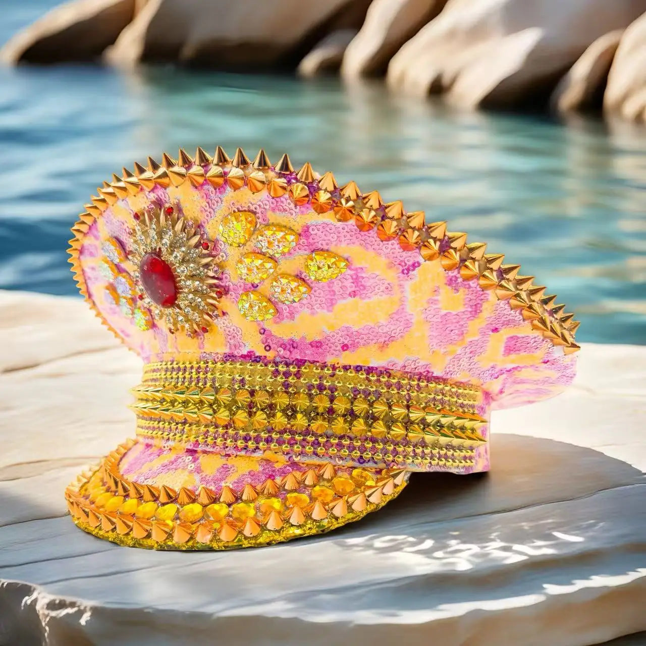 Rhinestone Captain Hat | Festival & Masquerade Cap