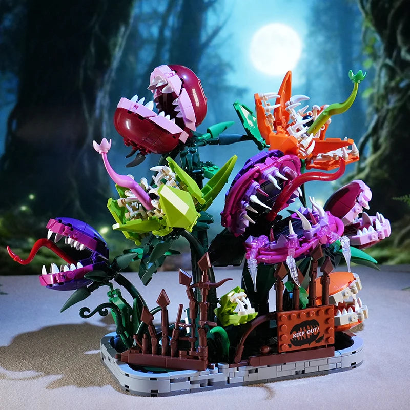 Creative 1266Pcs Carnivorous Plant Manor Building Blocks MOC Man-eating Flower Garden Bricks Home Decoration Toys Children Gift