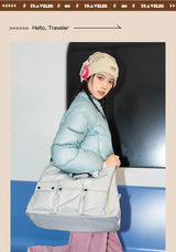 Flower Princess Traveler's Short Distance Travel Bag Crossbody Large Capacity Multi Layer Fashion Luggage Bag for Men and Women
