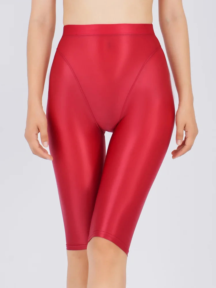 Women's Sheer Stretch Knee-Length Shorts