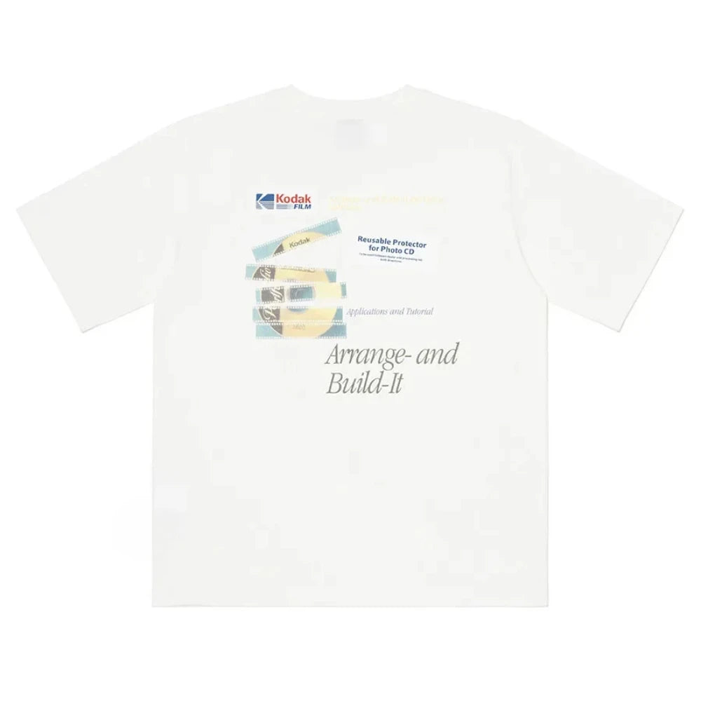 Kodak Vintage Film Print Cotton T-Shirt — Men's Casual Streetwear Tee