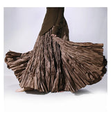Elegant High-Waist Pleated Maxi Skirt for Women