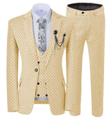 Men’s Slim Fit 3-Piece Patterned Suit
