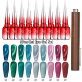 AS 9pcs Cat Eye Magnetic Moonlight Gel Nail Polish Set 15ml Sparkle White Silver Water Light Red UV Gel Nail Art Manicure Vernis