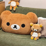 Rilakkuma Plush Bed Headrest Cushion For Dorms Soft Stuffed Bunk Bed Backrest Pillow Cute Decor For College Student Bedrooms