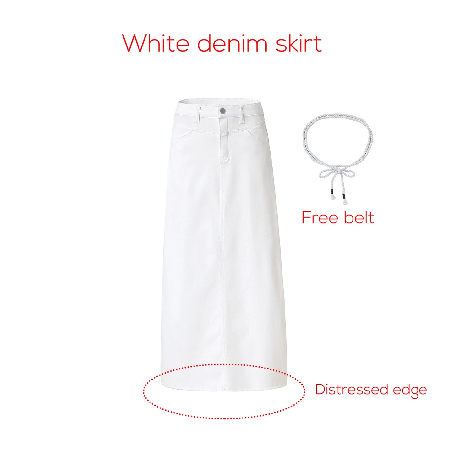Women's Cotton Denim Midi Skirt | Spring 2026