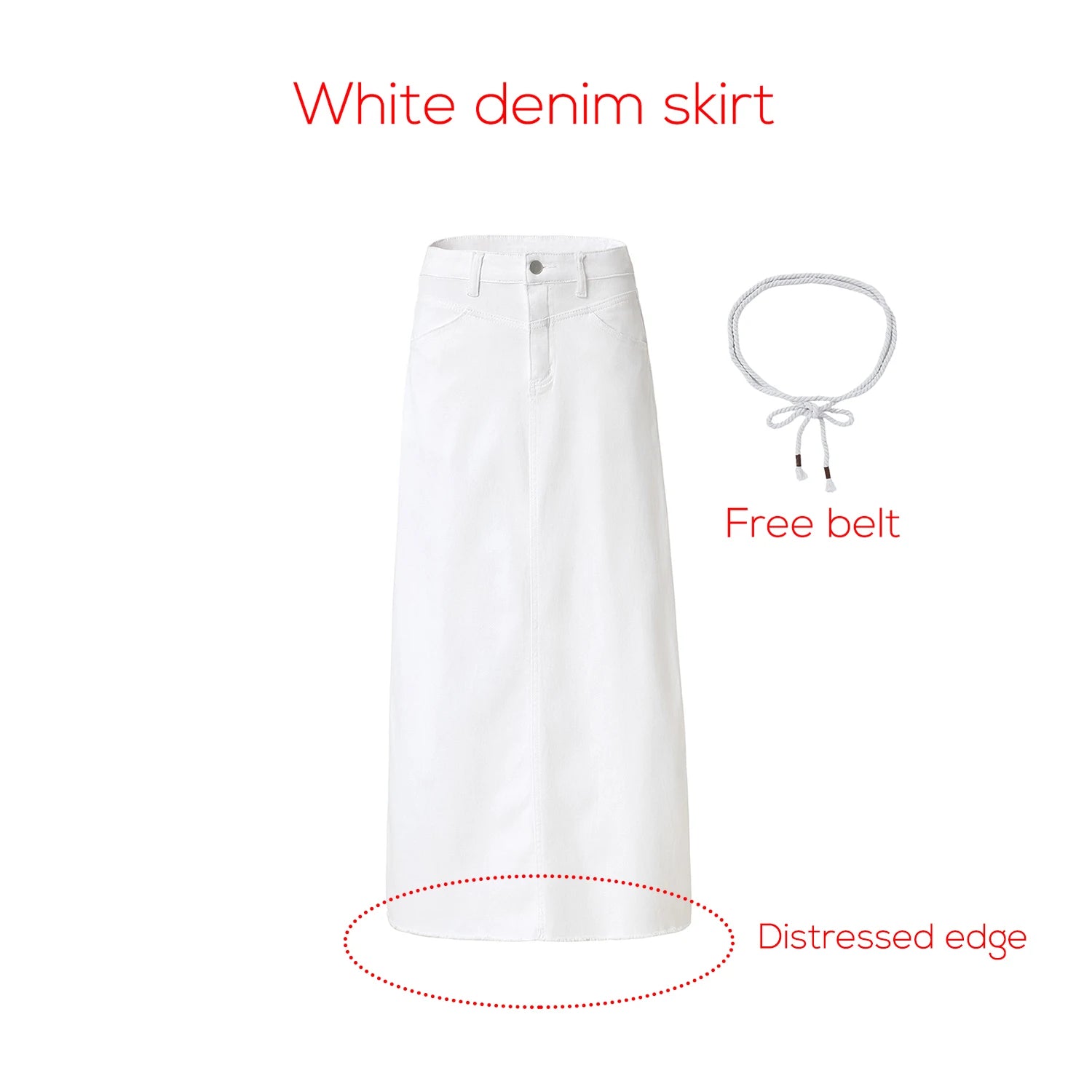 Women's Cotton Denim Midi Skirt | Spring 2026