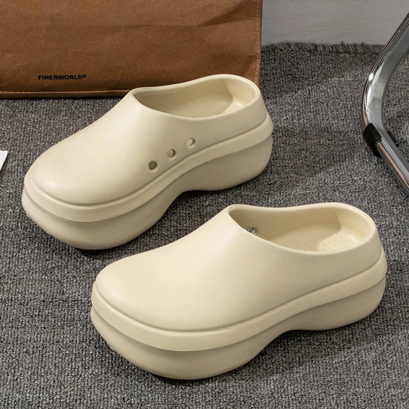 Women's Slippers Minimalist Non Slip Platform 5CM Thick Chef Shoes Men Indoor Outdoor Beach Garden Fashion Couple Sandals