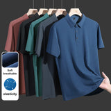 Men's Breathable Mesh Polo Shirt – Ice Silk Summer Top