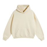Cotton Baggy Fleece Hoodies for Men Solid Color Plush Pullovers Oversized Hooded Sweatshirt Autumn Winter Thick Clothes Unisex