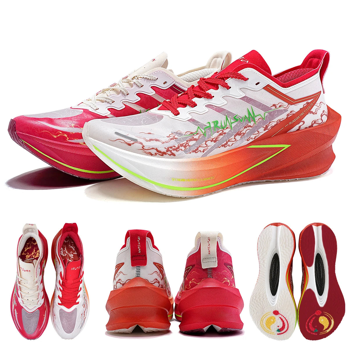IRUNSVANShadow Wing 3.0 Full Palm Carbon Plate Running Shoes for Track and Field Sprint Training Professional Sports Men's Shoes