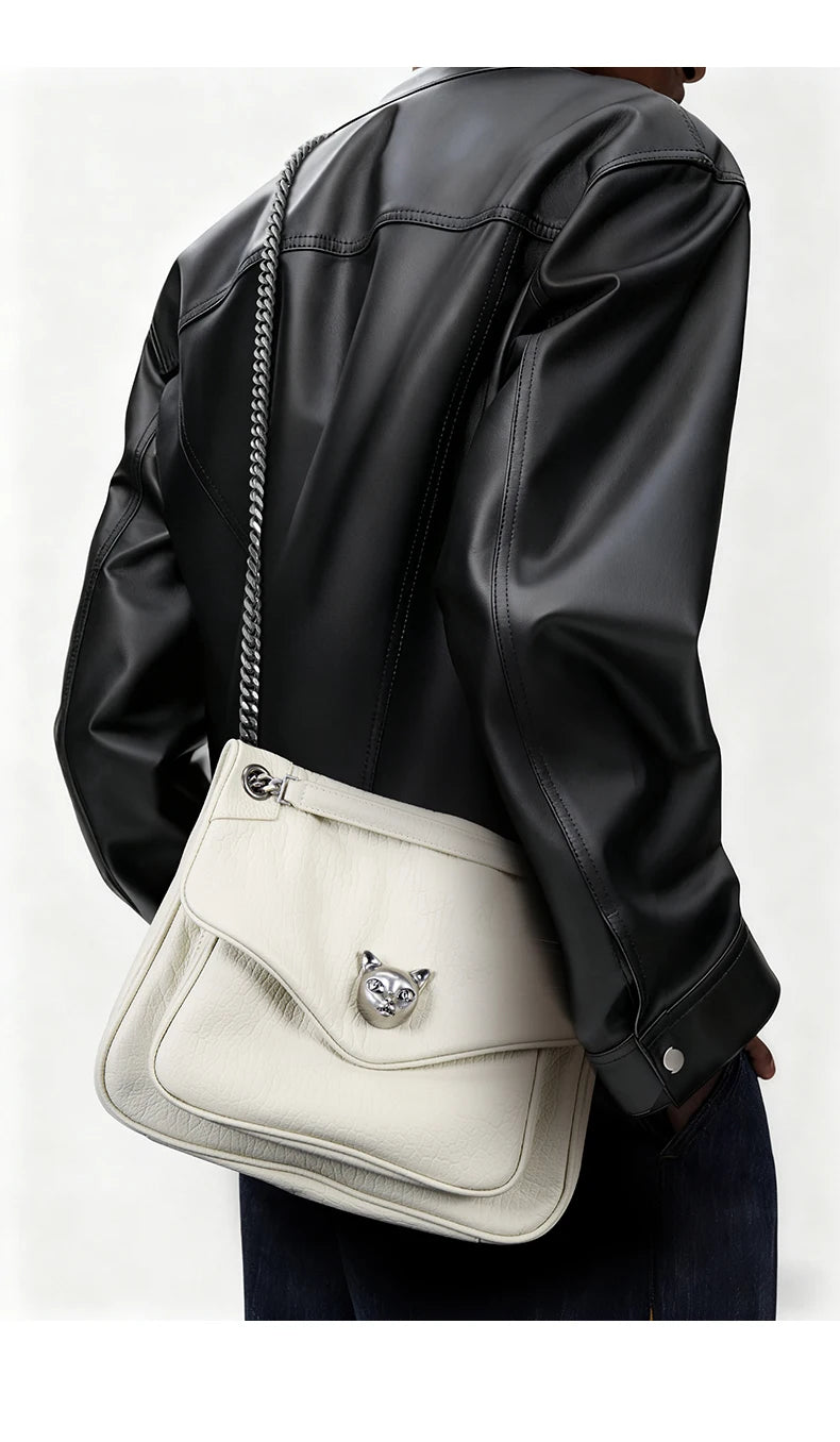 BAFELLI Genuine Leather Chain Bag – Chic Crossbody Tote