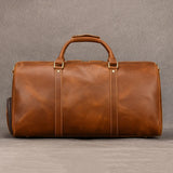 Natural Cowskin Travel Bags Waterproof Men's Leather Overnight Bag Handbag For Plane Luggage Men Male Weekend Bag Business 55cm