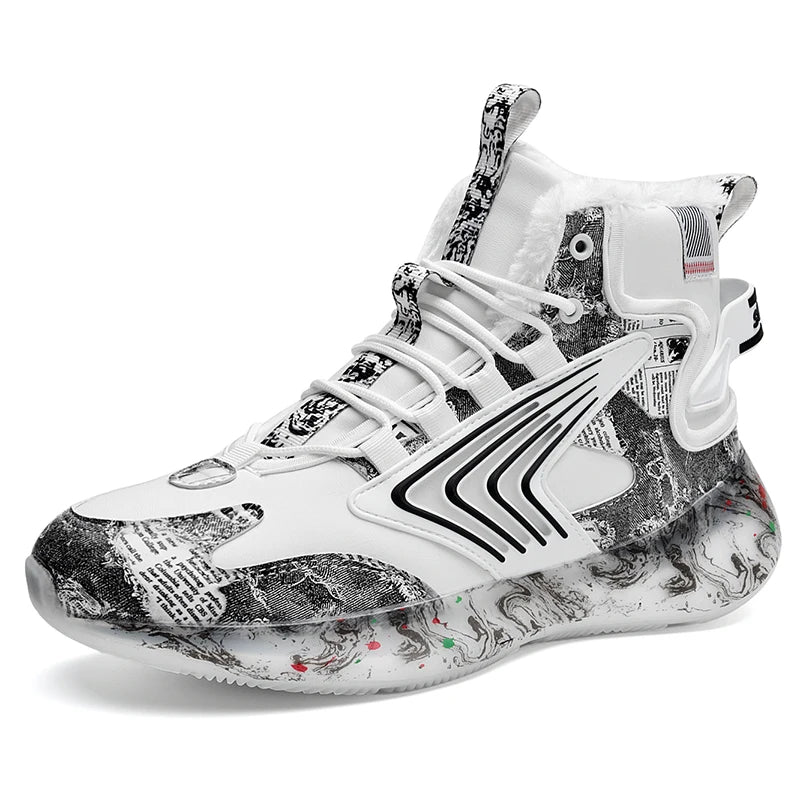 Men’s Winter High-Top Plush Sneakers