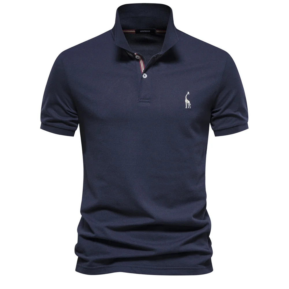 Men's Cotton Polo Shirt – Solid Colors, Relaxed Fit