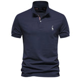 Men's Cotton Polo Shirt – Solid Colors, Relaxed Fit