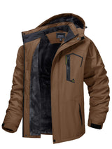 TACVASEN Fleece Lining Mountain Jackets Mens Hiking Jackets Outdoor Removable Hooded Coats Ski Snowboard Parka Winter Outwear