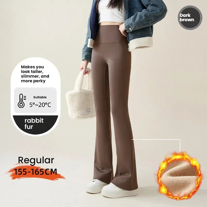 Women's Fleece-Lined High Waist Flare Leggings