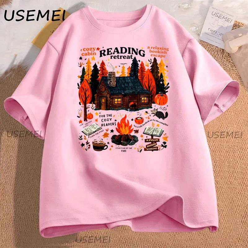 Cozy Cabin Reading Retreat T-Shirt