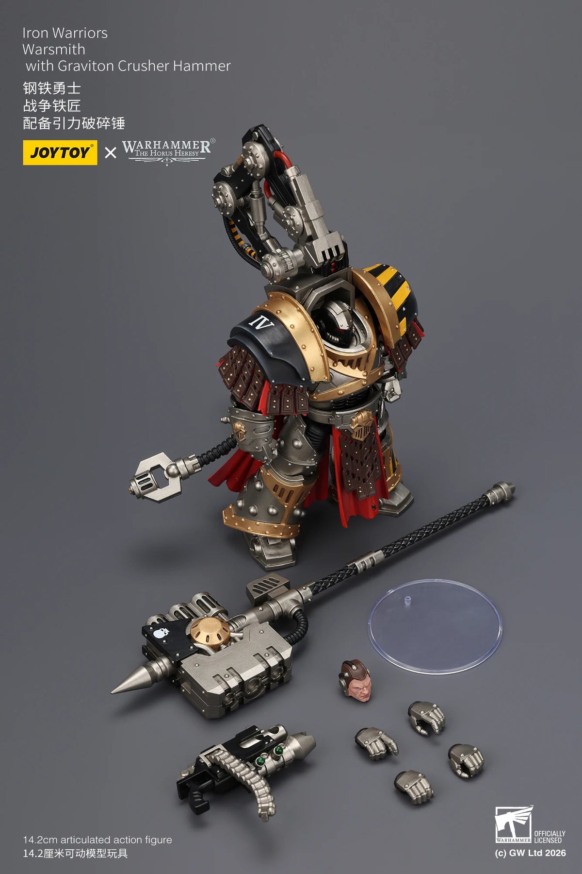 [IN STOCK]JOYTOY Warhammer 40K 1/18 Action Figure Iron Warriors Warsmithwith  Graviton Crusher Hammer figures Toys